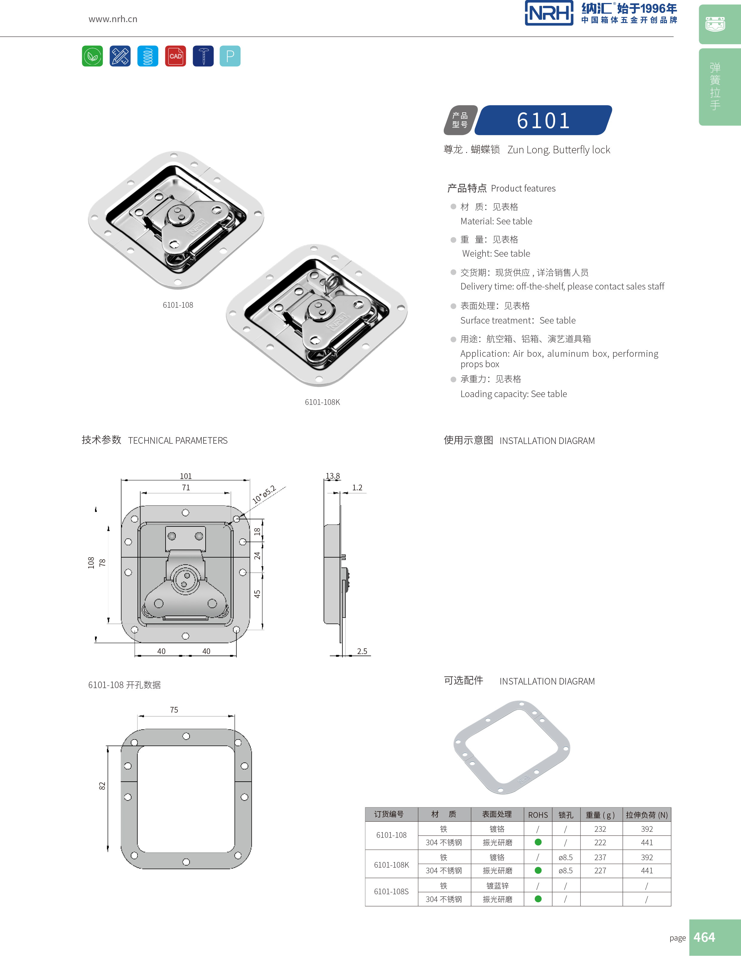 蝶锁箱扣6101-108电箱锁扣_工业五金锁扣_NRH丝瓜视频免费在线观看箱扣 